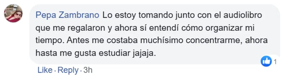 Testimonio Facebook 2