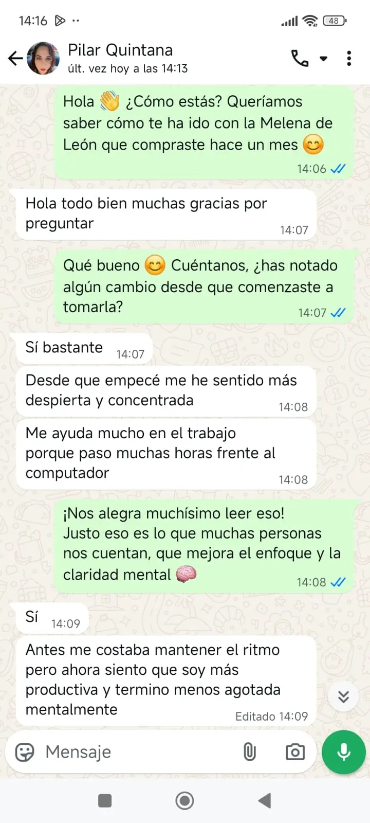 Testimonio WhatsApp 4